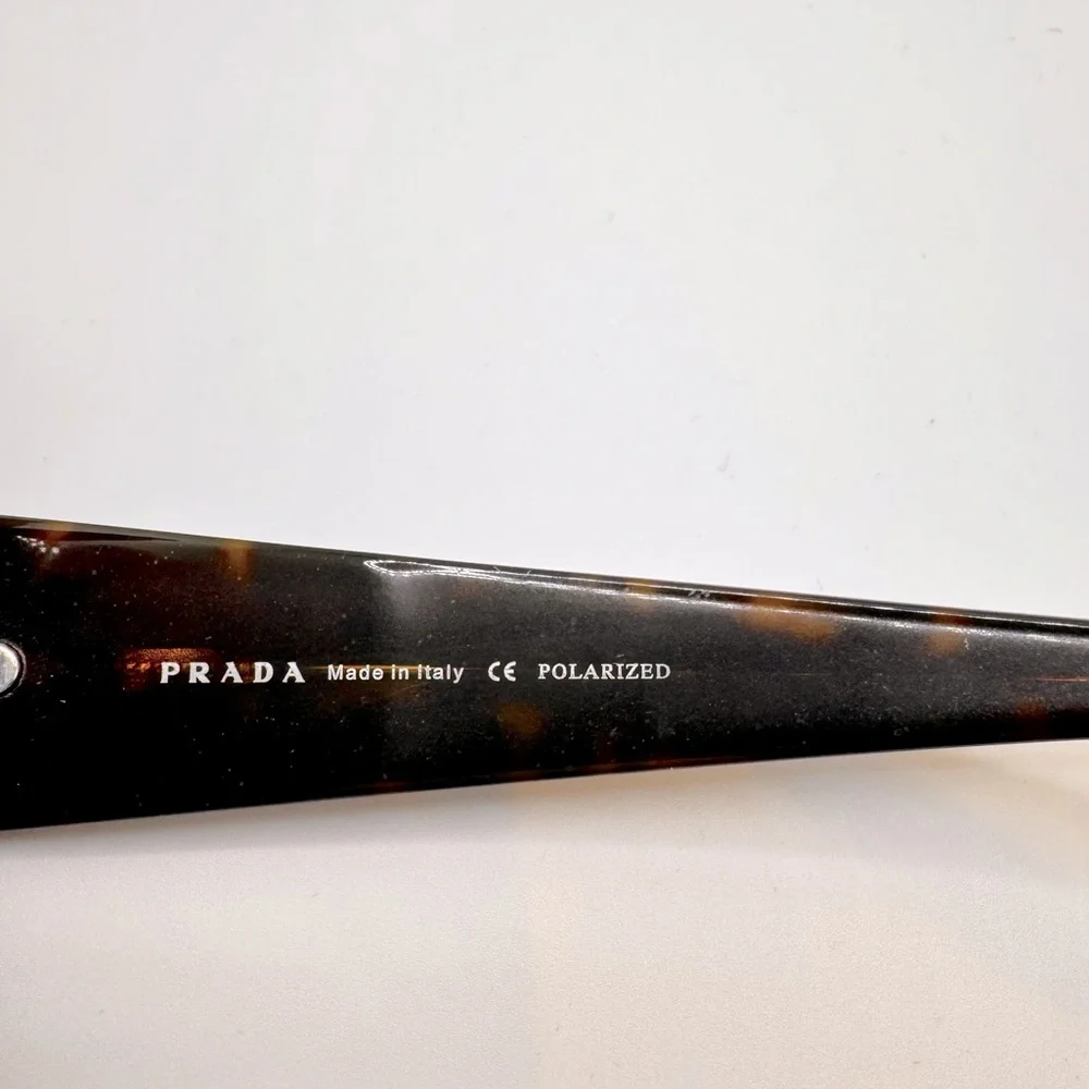 Prada Havana Brown Tortoise Shell Polarized Sunglasses with gold lenses - EUC - Picture 7 of 10